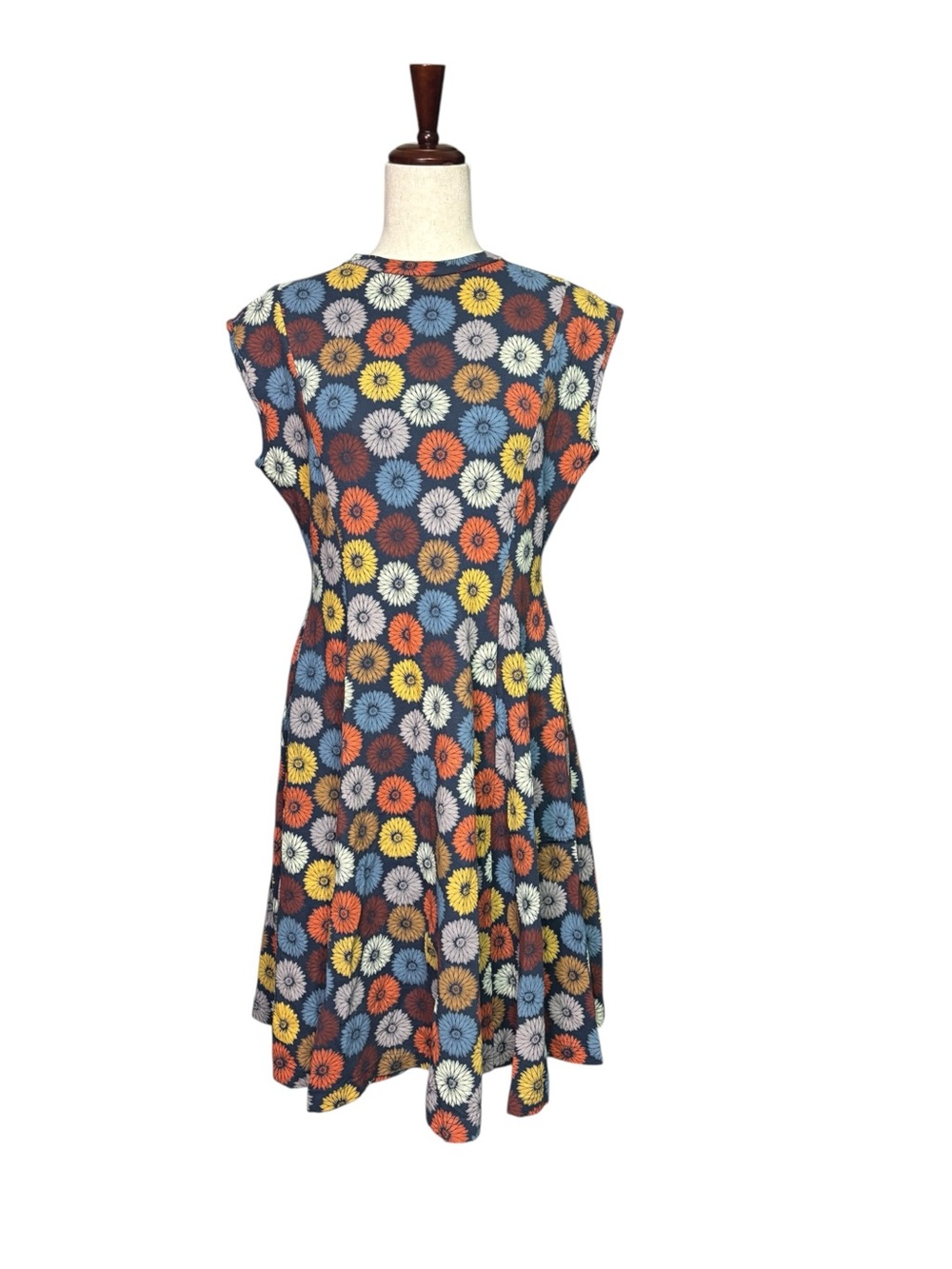 Effie’s Heart Floral Cotton Fit & Flare Dress Retro Fall Midi Size XL